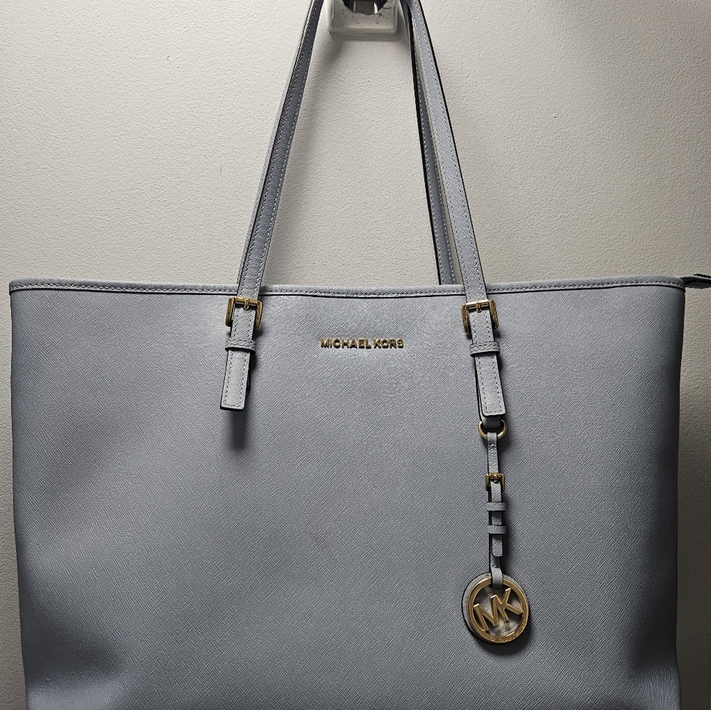 Michael Kors Light Blue Tote Bag.